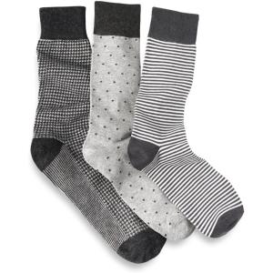 imagePaul Fredrick Mens 3 Pack Cotton Blend SockGrey Multi