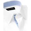 imagePaul Fredrick Mens Classic Fit Comfort Stretch NonIron Solid Dress ShirtWhiteBlue