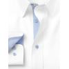 imagePaul Fredrick Mens Classic Fit Comfort Stretch NonIron Solid Dress ShirtWhiteBlue