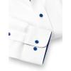 imagePaul Fredrick Mens Classic Fit Comfort Stretch NonIron Solid Dress ShirtWhiteCobalt