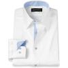 imagePaul Fredrick Mens Classic Fit Comfort Stretch NonIron Solid Dress ShirtWhiteBlue