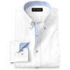imagePaul Fredrick Mens Slim Fit Comfort Stretch NonIron Solid Dress ShirtWhiteBlue