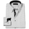 imagePaul Fredrick Mens Tailored Fit NonIron Cotton Geometric Dress Shirt
