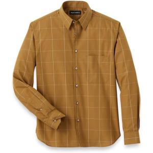 imagePaul Fredrick Mens Slim Fit Cotton Windowpane Casual Shirt