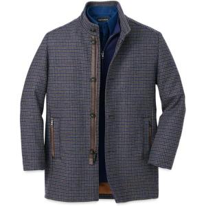 imagePaul Fredrick Mens Wool Blend Check Carcoat