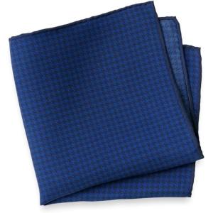 imagePaul Fredrick Mens Houndstooth Silk Pocket SquareBlue