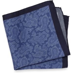 imagePaul Fredrick Mens Paisley Silk Pocket SquareBlue