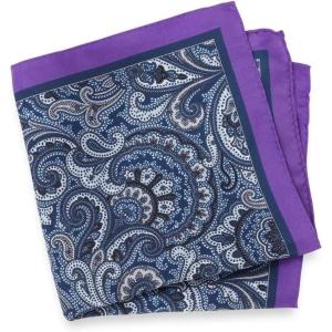 imagePaul Fredrick Mens Paisley Silk Pocket SquareBluePurple
