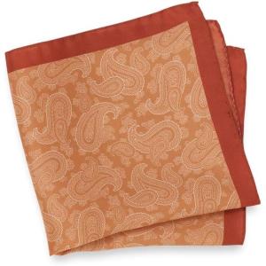imagePaul Fredrick Mens Paisley Silk Pocket SquareOrange