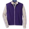 imagePaul Fredrick Mens Cotton Full Zip Mock Neck VestPurple