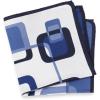 imagePaul Fredrick Mens Geometric Silk Pocket SquareBlueWhite