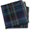 imagePaul Fredrick Mens Tartan Silk Pocket SquareNavy Multi