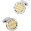 imagePaul Fredrick Mens Textured Circle CufflinkGoldSilver
