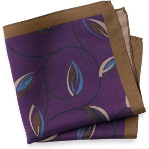 imagePaul Fredrick Mens Botanical Silk Pocket SquarePurple Multi