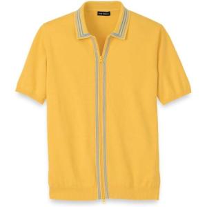 imagePaul Fredrick Mens Cotton Full Zip PoloYellow