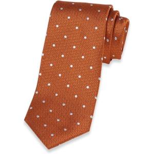 imagePaul Fredrick Mens Dot Woven Silk TieOrange