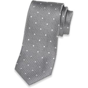 imagePaul Fredrick Mens Dot Woven Silk TieSilver