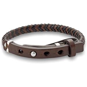imagePaul Fredrick Mens Leather BraceletBlackBrown