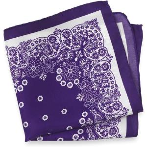 imagePaul Fredrick Mens Medallion Silk Pocket SquarePurple