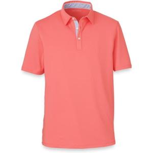 imagePaul Fredrick Mens Performance Blend Three Button PoloBright Coral