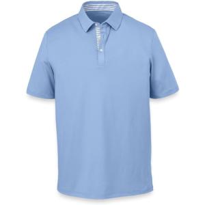 imagePaul Fredrick Mens Performance Blend Three Button PoloLight Blue