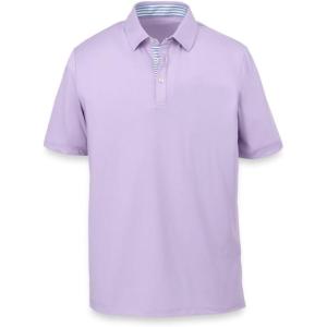 imagePaul Fredrick Mens Performance Blend Three Button PoloLight Purple