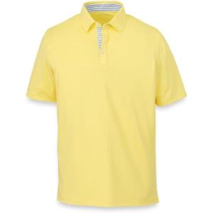 imagePaul Fredrick Mens Performance Blend Three Button PoloLight Yellow