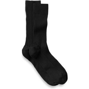 imagePaul Fredrick Mens Solid Rib Cotton Blend SockBlack
