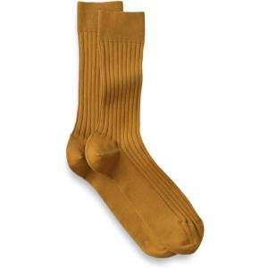 imagePaul Fredrick Mens Solid Rib Cotton Blend SockGold