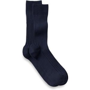 imagePaul Fredrick Mens Solid Rib Cotton Blend SockNavy