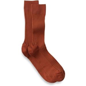 imagePaul Fredrick Mens Solid Rib Cotton Blend SockRust