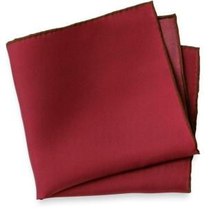 imagePaul Fredrick Mens Solid Silk Pocket SquareBurgundy