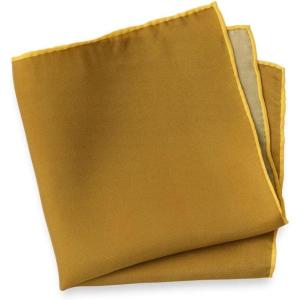 imagePaul Fredrick Mens Solid Silk Pocket SquareGold