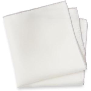 imagePaul Fredrick Mens Solid Silk Pocket SquareWhite