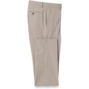 imagePaul Fredrick Mens Microfiber Check Single Pleat PantsBrownWhite