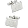 imagePaul Fredrick Mens Brushed Metal Engraveable CufflinksSilver