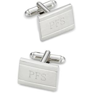 imagePaul Fredrick Mens Brushed Metal Engraveable CufflinksSilver