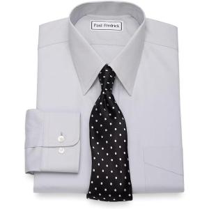imagePaul Fredrick Mens NonIron 2Ply Cotton Straight Collar Dress ShirtGrey