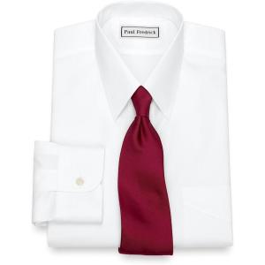 imagePaul Fredrick Mens NonIron 2Ply Cotton Straight Collar Dress ShirtWhite