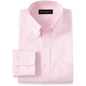 imagePaul Fredrick Mens Tailored Fit Cotton NonIron Pinpoint Cotton Dress ShirtPink