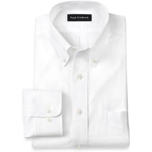 imagePaul Fredrick Mens Tailored Fit Cotton NonIron Pinpoint Cotton Dress ShirtWhite
