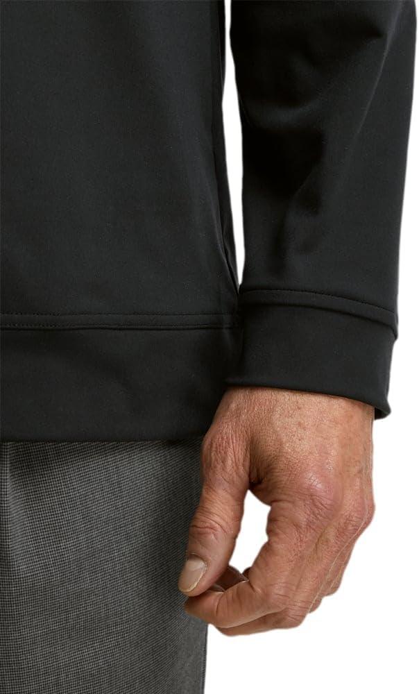 imagePaul Fredrick Mens Performance Blend Quarter Zip Mock NeckBlack