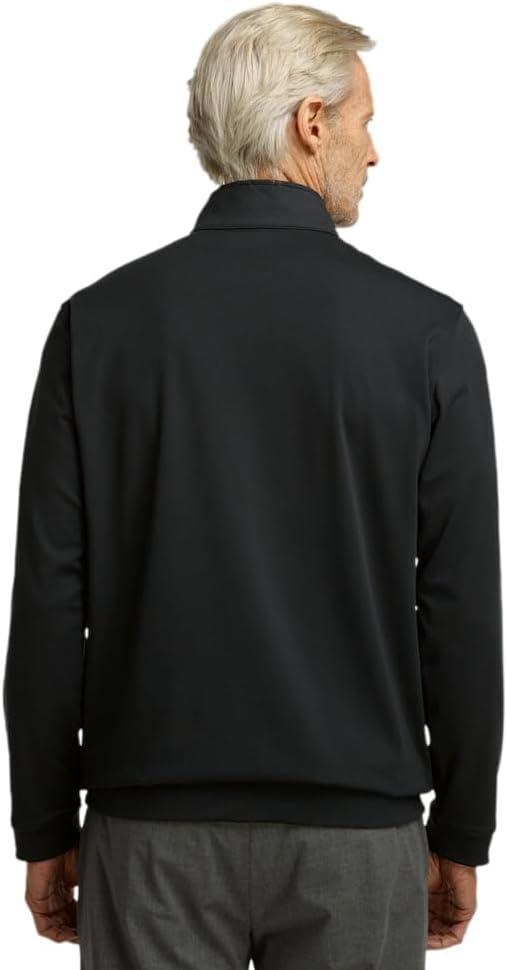 imagePaul Fredrick Mens Performance Blend Quarter Zip Mock NeckBlack