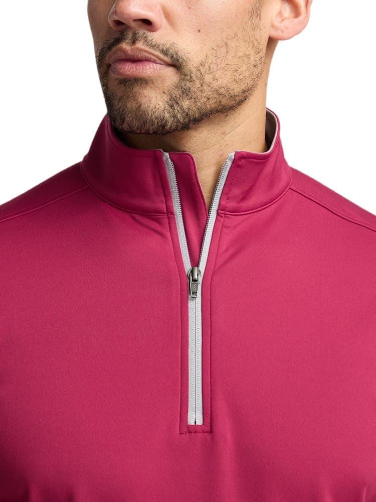 imagePaul Fredrick Mens Performance Blend Quarter Zip Mock NeckBurgundy