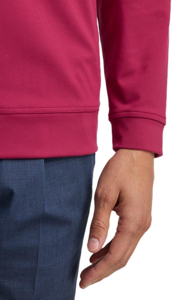 imagePaul Fredrick Mens Performance Blend Quarter Zip Mock NeckBurgundy