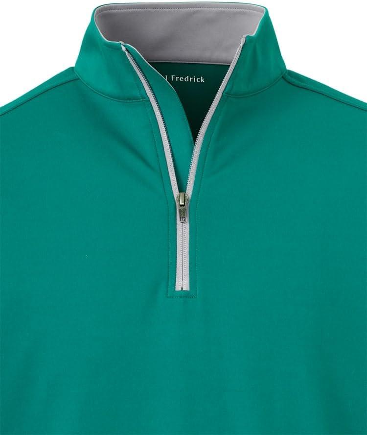 imagePaul Fredrick Mens Performance Blend Quarter Zip Mock NeckGreen