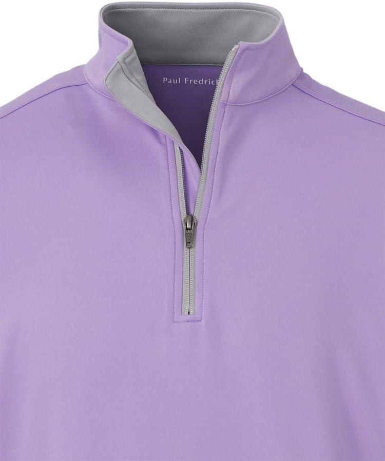 imagePaul Fredrick Mens Performance Blend Quarter Zip Mock NeckPurple