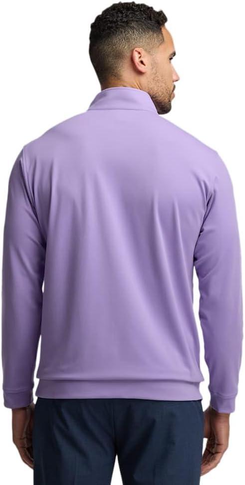 imagePaul Fredrick Mens Performance Blend Quarter Zip Mock NeckPurple