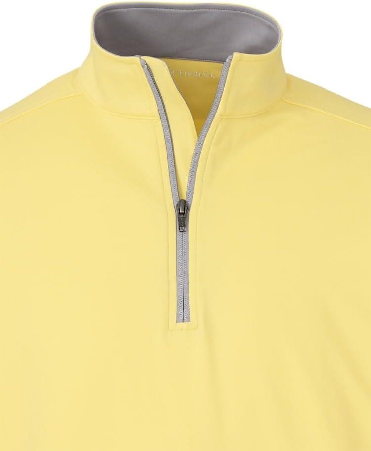 imagePaul Fredrick Mens Performance Blend Quarter Zip Mock NeckYellow