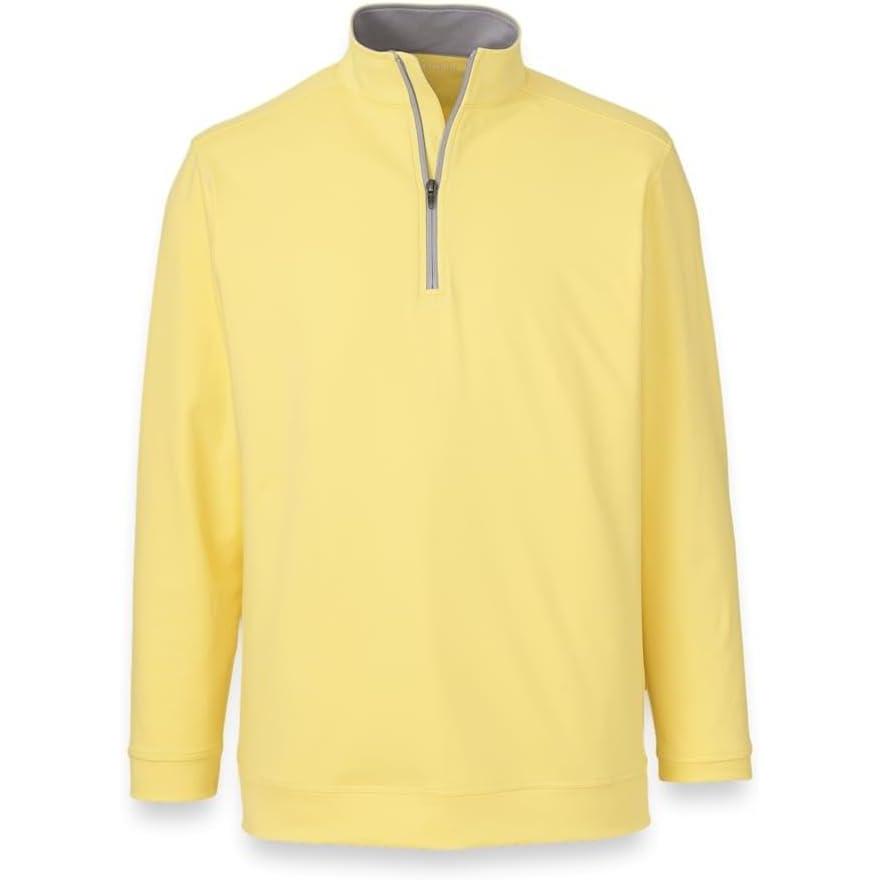 imagePaul Fredrick Mens Performance Blend Quarter Zip Mock NeckYellow
